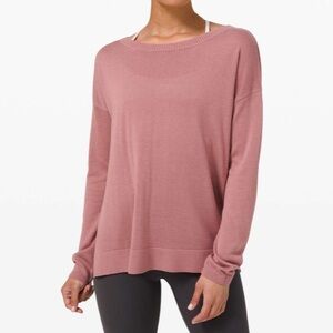 Lululemon Sz 10 Soft Pink Well Being Cashmere Lyocell Blend Sweater